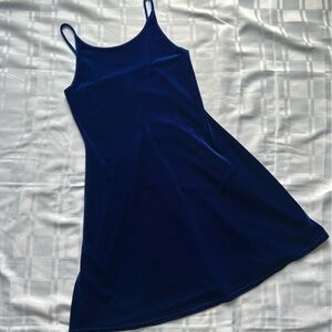 MStudios Cobalt Blue Velvet Mini Dress